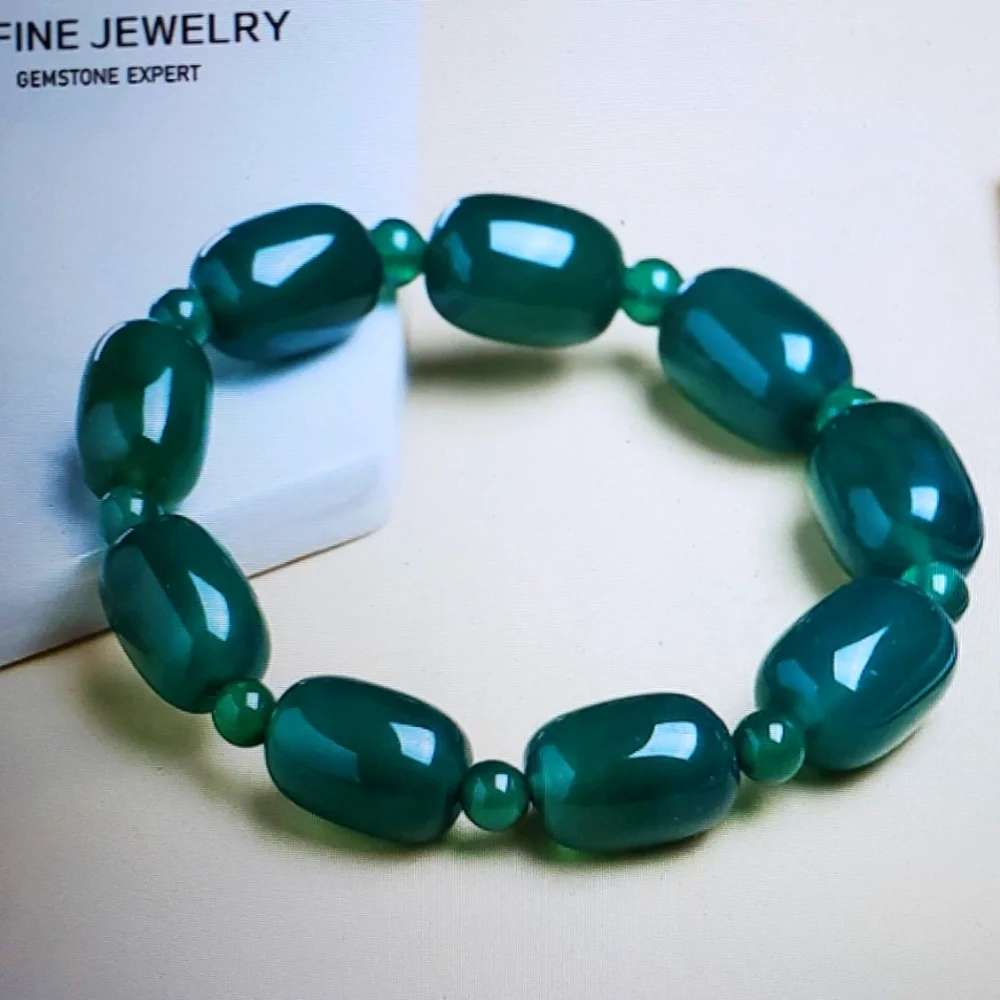 100% Natural Agates Semi-Precious 13mm Bracelet